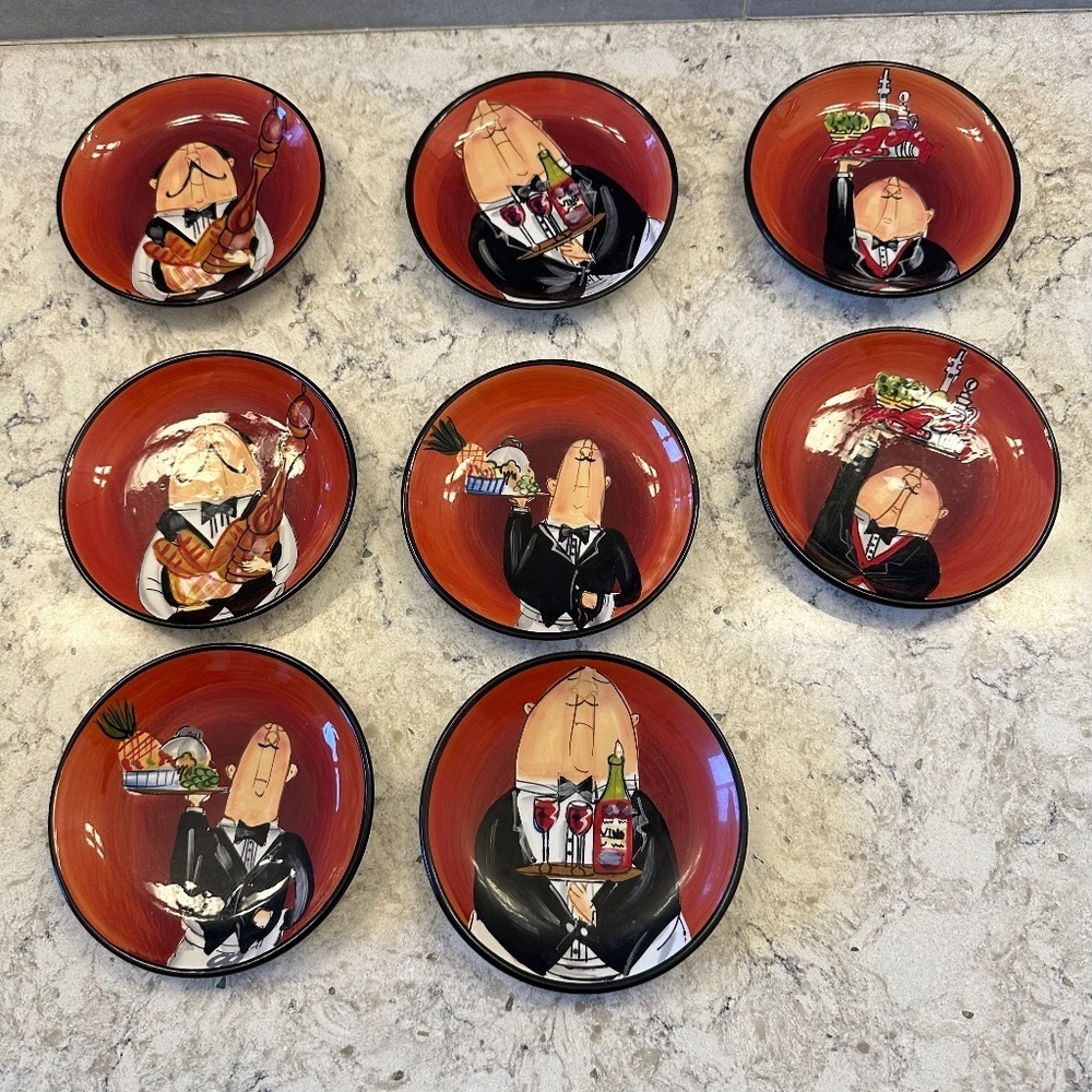 Certified International - Tracy Flickinger set of 8‎ saucers